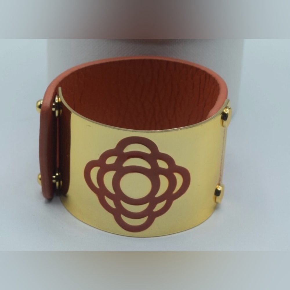 The " MODERNIST CUFF" by Parker Daniel’s | Leather | 18k Gold Plated
